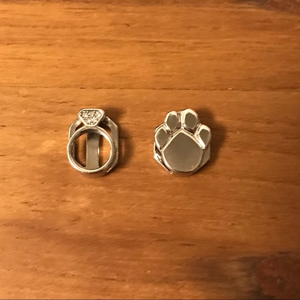 Dog Paw and Engagement Ring Charms